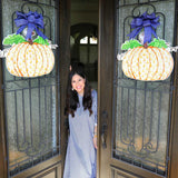 Sandra Jean Orange Pumpkin Door Hanger