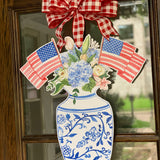 Betsy Ross Patriotic Flag Vase Door Hanger