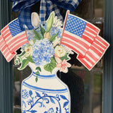 Betsy Ross Patriotic Flag Vase Door Hanger