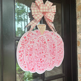 Reagan Pink Pumpkin Door Hanger - Be Sweet Ink x HTH