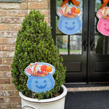 Blue Jack-O-Lantern Pot Stake