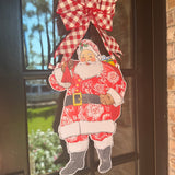 Kris Kringle with Red Chinoiserie Suit Door Hanger