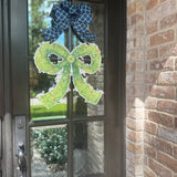 Topiary Bow with Christmas Lights Door Hanger