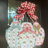 Christmas Ginger Jars Door Hanger