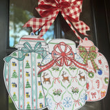 Christmas Ginger Jars Door Hanger
