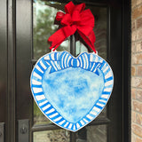 My Silly Valentine Blue Heart Door Hanger