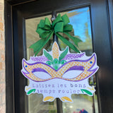 Mardi Gras Mask Door Hanger