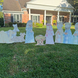 Joy to the World Pastel Nativity Yard Stake Set