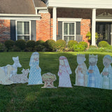 Joy to the World Pastel Nativity Yard Stake Set