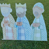 Joy to the World Pastel Nativity Yard Stake Set