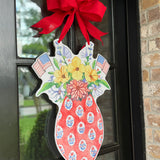 Liberty Red Block Print Patriotic Vase Door Hanger