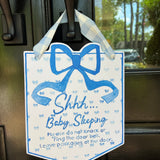 Blue Shhh Baby Sleeping Sign