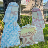 Joy to the World Pastel Nativity Yard Stake Set