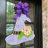 Sabrina Purple Witch Hat Door Hanger