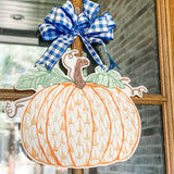 Sandra Jean Orange Pumpkin Door Hanger