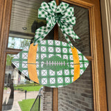 Lattice Plaid Football Door Hanger - Multiple Colors