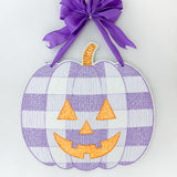 Thackery Pastel Gingham Jack-o’-Lantern Door Hanger