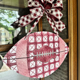 Lattice Plaid Football Door Hanger - Multiple Colors