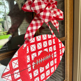 Lattice Plaid Football Door Hanger - Multiple Colors