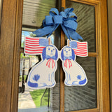 Patriotic Staffordshire Dogs (pair together) Door Hanger