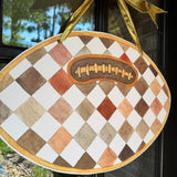 Checkered Football Door Hanger