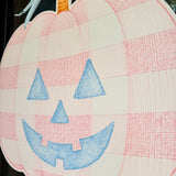 Thackery Pastel Gingham Jack-o-Lantern Door Hanger (multiple colorways)