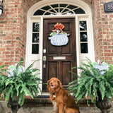 Mandy Blue and White Pumpkin Door Hanger