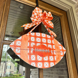 Lattice Plaid Football Door Hanger - Multiple Colors