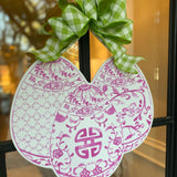 The Megan Pink Chinoiserie Easter Egg Door Hanger