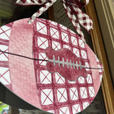 Lattice Plaid Football Door Hanger - Multiple Colors