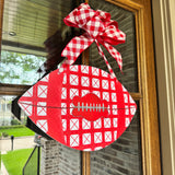 Lattice Plaid Football Door Hanger - Multiple Colors