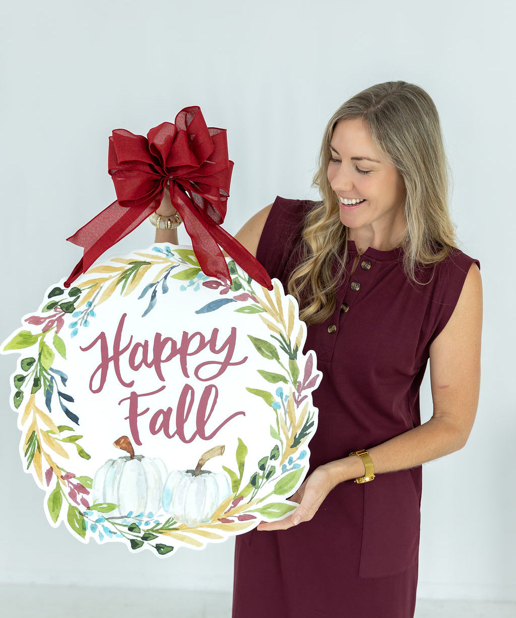 Happy Fall Wreath Door Hanger - Be Sweet Ink x HTH