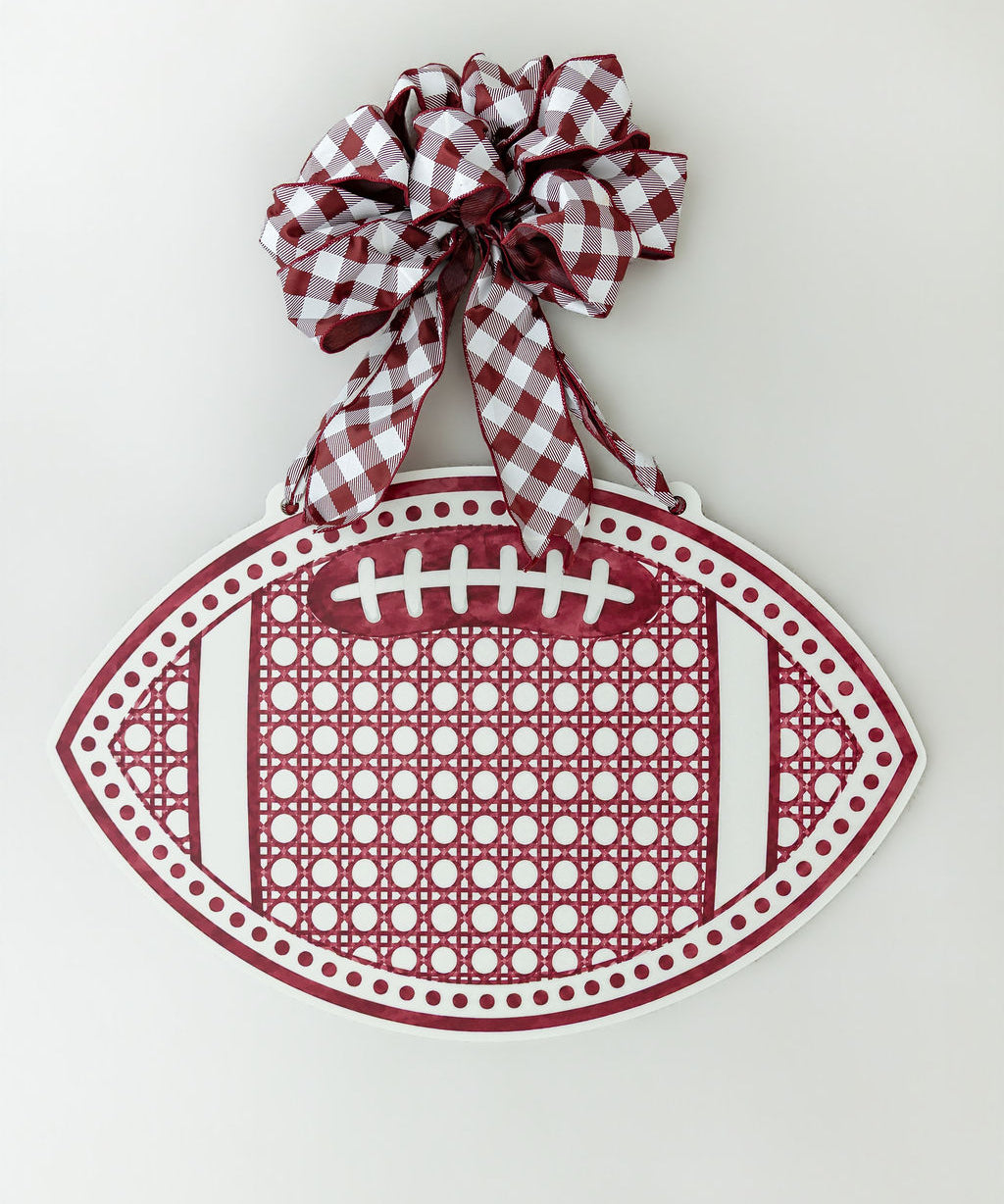 Justin Rattan Football with Dots Door Hanger - Multiple Colorways