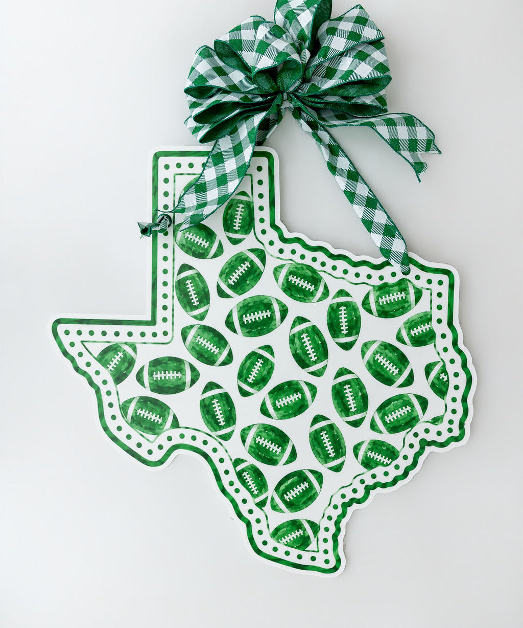 State of Texas Football Door Hanger - Multiple Colorways