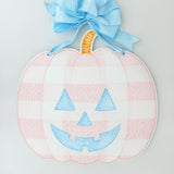 Thackery Pastel Gingham Jack-o’-Lantern Door Hanger