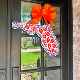 Florida and Footballs Door Hanger