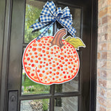Orange Spotted Pumpkin Door Hanger