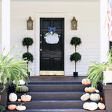 Mandy Blue and White Pumpkin Door Hanger