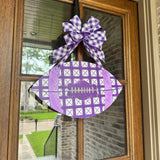 Lattice Plaid Football Door Hanger - Multiple Colors