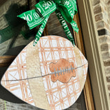 Lattice Plaid Football Door Hanger - Multiple Colors