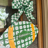 Lattice Plaid Football Door Hanger - Multiple Colors