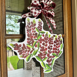 Maggie Maroon Bluebonnets Door Hanger