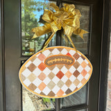 Checkered Football Door Hanger