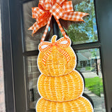 Sloane Wicker Pumpkin Stack Door Hanger