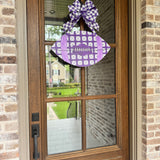 Lattice Plaid Football Door Hanger - Multiple Colors