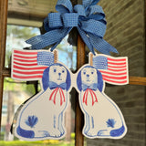 Patriotic Staffordshire Dogs (pair together) Door Hanger