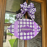 Lattice Plaid Football Door Hanger - Multiple Colors