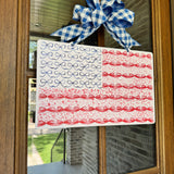 Stars, Stripes and Bows Patriotic Flag Door Hanger