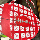 Lattice Plaid Football Door Hanger - Multiple Colors
