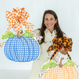 Etta Orange Rattan Cane Pumpkin Door Hanger